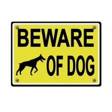 Horizontal Metal Sign Beware of Dog A Caution Weatherproof Street Signage