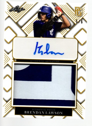 2023 Leaf Perfect Game Showcase Patch Gold Autograph #PA-BL1 Brendan Lawson 5/6