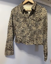 Krizia Vintage Leopard Jeans Jacket Italy Size M