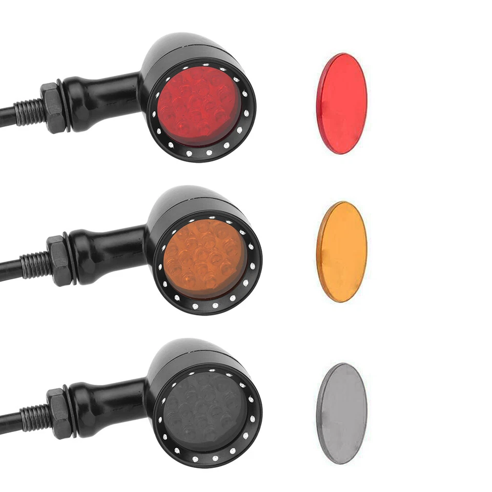 Luz trasera intermitente de freno LED negro para motocicleta para Honda Bobber Café Foto 3 de 4