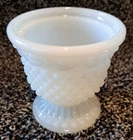 AVON Milk Glass Hobnail 'Fairy Light' Candle Holder (BASE ONLY) - Vintage 1973
