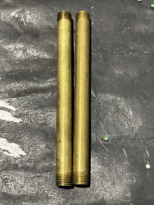 4 1/2  X 1/8-27 IPS BRASS UNFINISHED 1/4 LONG THREAD AT ENDS LOT OF 2 PCS
