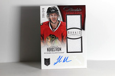 2013/14 PANINI  BLACKHAWKS RC DUO PATCH /249 AUTO JOAKIM NORDSTROM #123 (H1)
