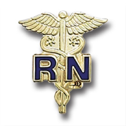 как выглядит Blue RN Emblem Pin Registered Nurse Gold Plated Medical Collar Caduceus New 801C фото