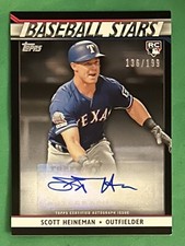 2020 Topps Baseball Stars Auto Black /199 Scott Heineman RC #BSA-SH Rangers