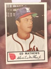 1953 Johnston Cookies BB #21 Ed Mathews (HF), Milwaukee Braves Ex-Mint