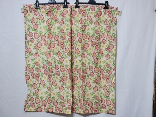 NWOTS VINTAGE 3 PC KITCHEN CURTAIN SET BEIGE FLORAL SWAG 57"WIDE 30x36 CURTAINS - Picture 5 of 5
