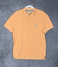 American Eagle AEO Classic Fit Polo Shirt Mens Size M Orange Knit Short Sleeve