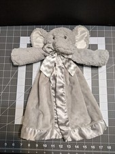 Bearington Baby Elephant Lovey Security Blanket Gray Satin Has Tag