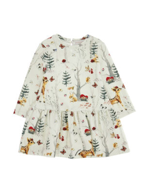 Monnalisa Bebe Kleid Waldtiere, Neue Kollektion 12 Monate -30%