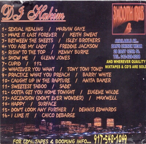 DJ HAKIM SMOOTH R&B 4 OLD SCHOOL RNB OLDIES NYC MIXTAPE MIX CD