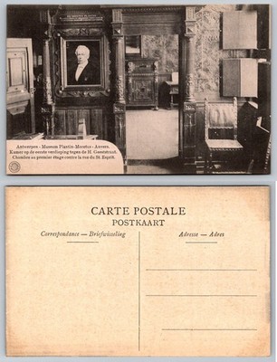 Antwerp Plantin-Moretus Museum Interior Portrait Postcard c.1910 Hermann