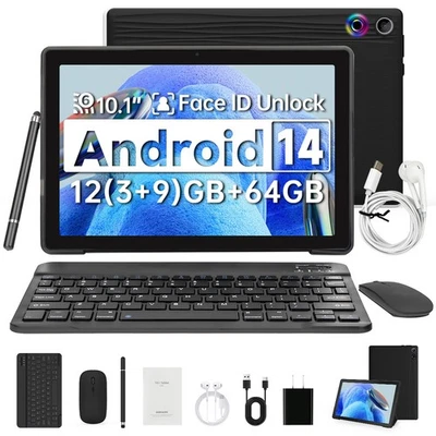 KOTSREN Tablet 10.1 Zoll Android 12 WIFI 12GB(3+9) RAM 64GB ROM Bluetooth Dual Kamera