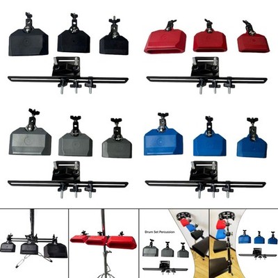 Jam Block Set Musical Percussion Block 4'' 5'' and 6'' Cowbell for Drum Set