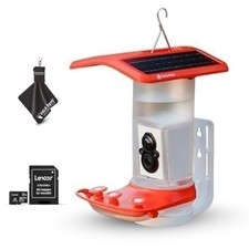 FeatherSnap Smart Hummingbird Feeder with HD Camera   WiFi Solar Bird Feeder,...
