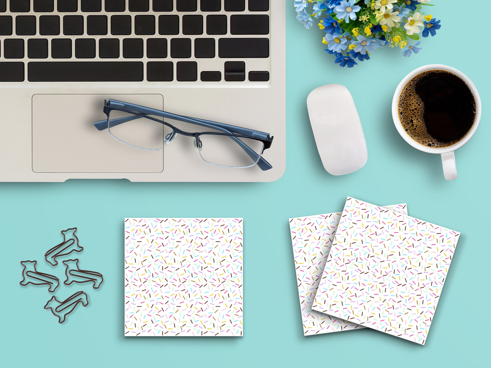 Sticky Notes 3 Pack 3"x3" 50ct Rainbow Sprinkles Colorful Fun Design