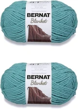 Bernat Blanket Light Teal Yarn - 2 Pack of 300g/10.5oz - 2 Pack, LIGHT TEAL 