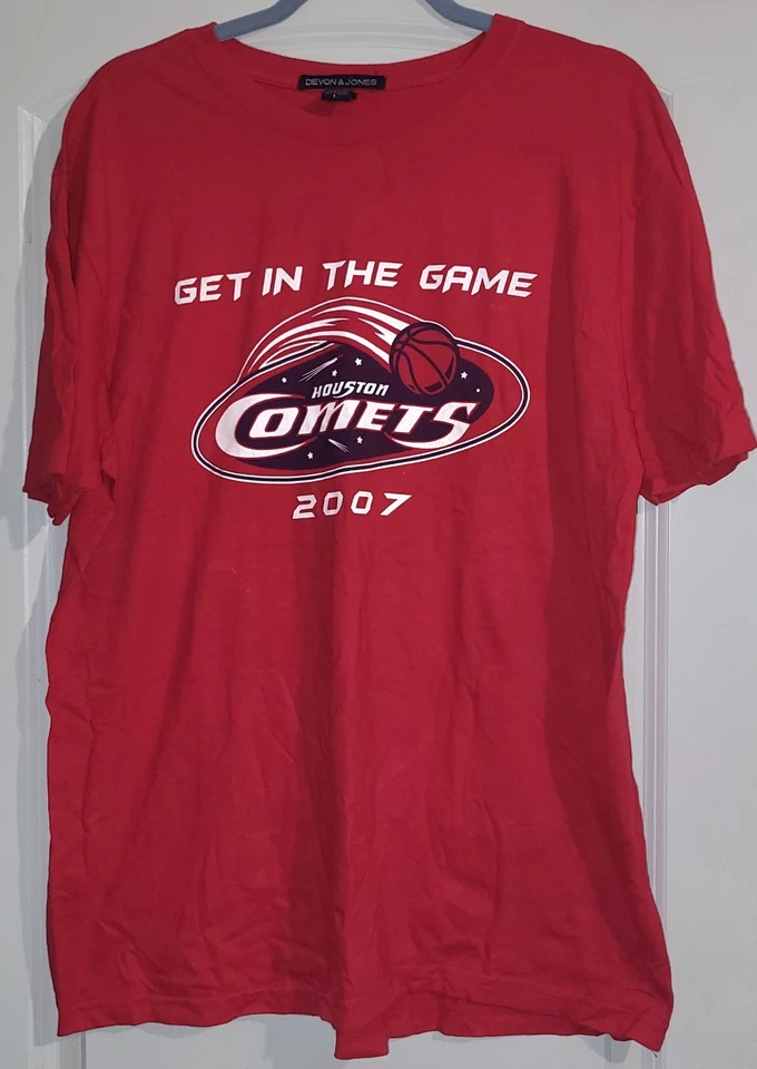 Vtg Houston Comets WNBA 2007 Get In The Game Red T Shirt Womens Size L Big Three - Image 3 of 4