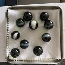 Black Orca Style Glass Marbles Lot Of 10