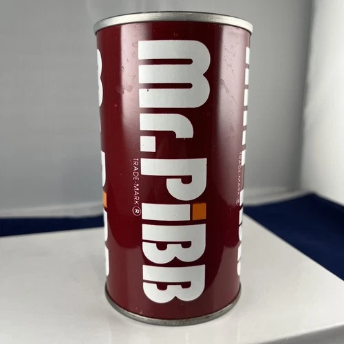 1970s Vintage Mr. Pibb 12oz Straight Steel Soda Pop Can Empty