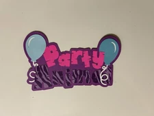 Party Animal Birthday Scrapbook Title Handmade Paper Pieced Die Cut