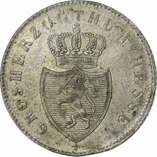 [#1116257] German States, HESSE-DARMSTADT, Ludwig II, 6 Kreuzer, 1842, Silver, A