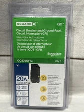 Square D QO 20A Circuit Breaker and Ground-Fault Interrupter (GFI) - QO220GFIC