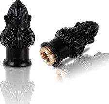 2 Pack Black Lamp Finial Cap Knob Retro Decoration with Dual-Thread Screw for La