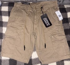 NWT Jordan Craig Mens Khaki Twill Cargo Shorts Streetwear Style 4430J Size 30