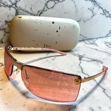 Christian Dior ADIORABLE Sunglasses Pink Silver Rimless Star Square Vintage