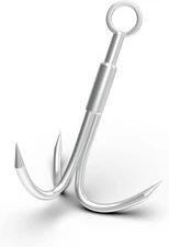 Grappling Hook with 3-Claw Stainless Steel,3 Claw Climbing Carabiner Hook for Re