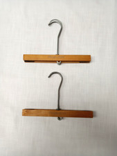 2 Vintage Perfection Wood Hangers  Diamond Lock  Skirt  Pants  Decor  8"