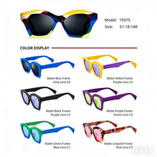 Retro Thick Cat Eye Sunglasses, Striped Acetate Frame, UV400 Protection B17