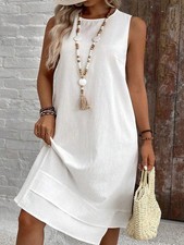 Womens Summer Beach Sleeveless Dress Casual Loose Holiday Tank Dresses PLUS SIZE