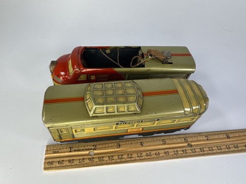 VTG TN Nomura Lithographed Tin Toy Santa Fe Battery Operated Train Engine ~READ~ - Picture 2 of 9