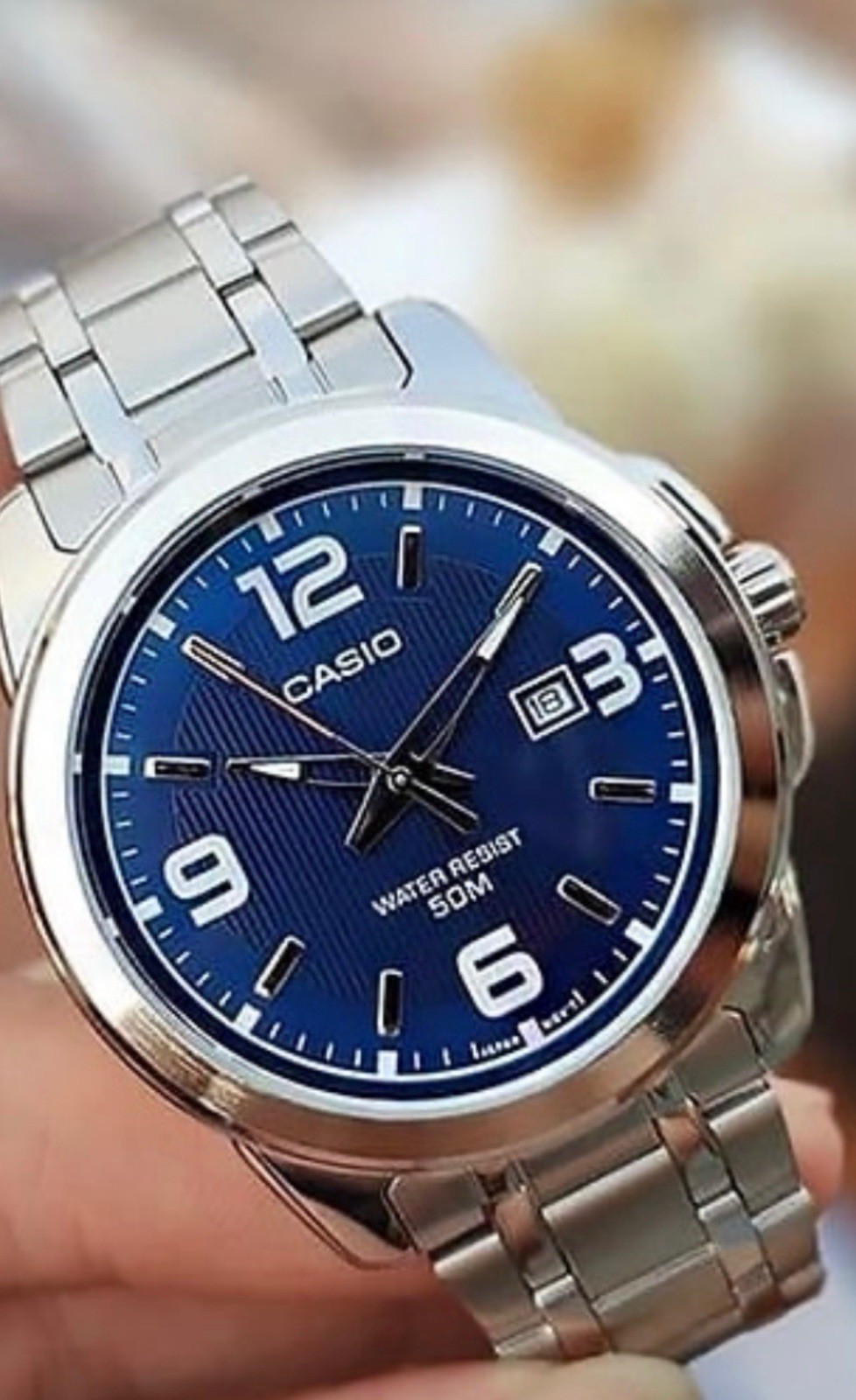 Casio Watch Mtp-1314d-2 Steel Band 50m Men's Blue MTP1314 Casio ...