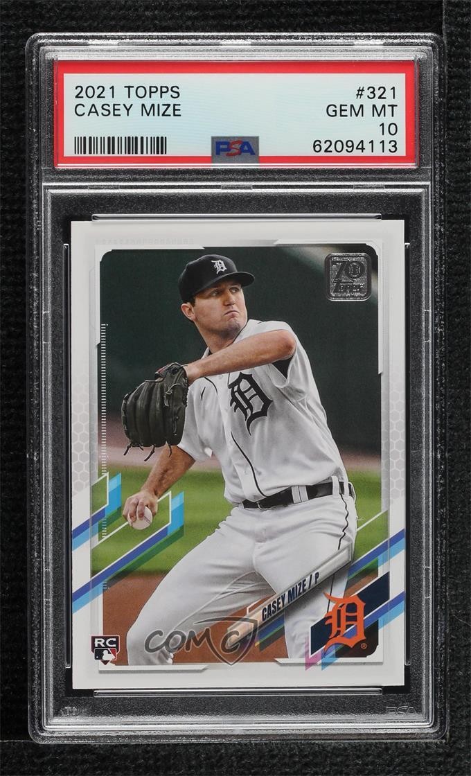2021 Topps Casey Mize (Vertical White Jersey) #321 PSA 10 GEM MT Rookie RC 11lh