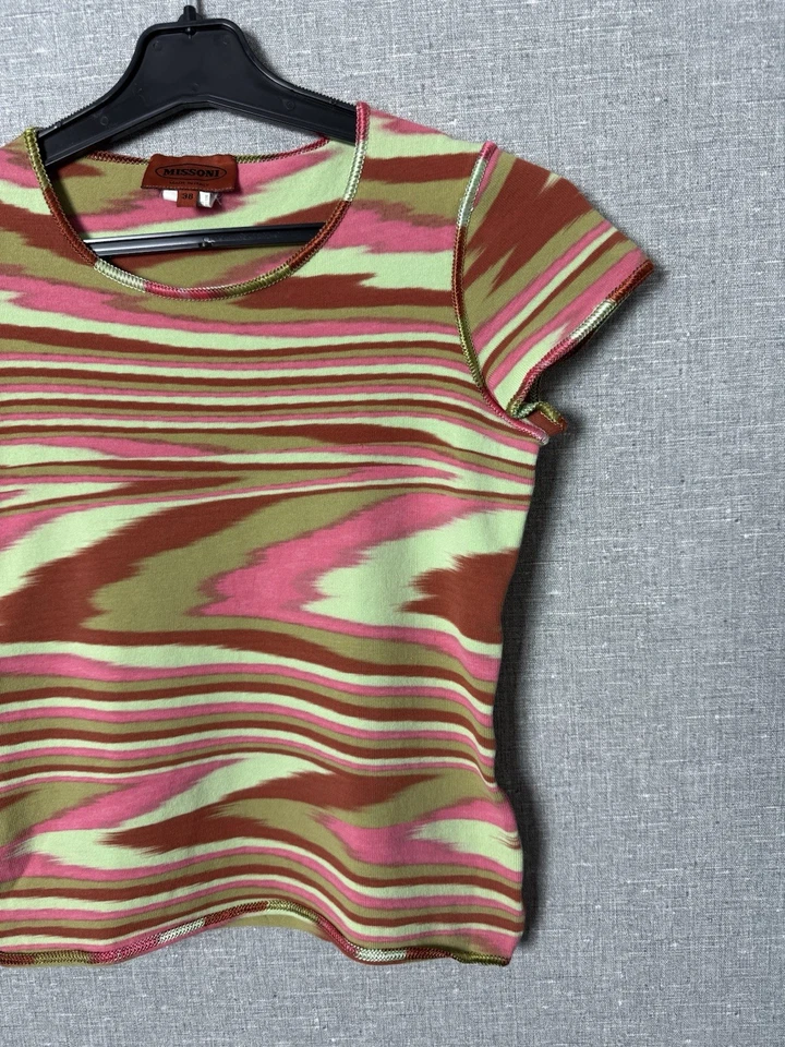 Camiseta ajustada acanalada a rayas multicolor Missoni talla IT38 Foto 4 de 4