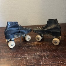Vintage Roller Derby Wood Wheel Roller Skates 8 Used