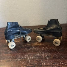 Vintage Roller Derby Wood Wheel Roller Skates 8 Used