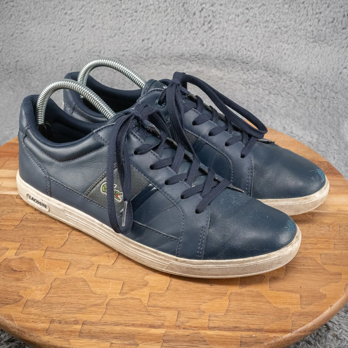 Lacoste Sport Men\'s Blue Leather Shoes‎ Size 13,Lace Up Lacoste Leather Shoes Mens 13 Blue 6 hole Navy blue Laces  main image 2
