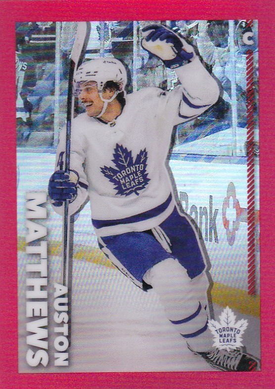 2022-23 TOPPS CHROME NHL STICKER #465 AUSTON MATTHEWS SP RED REFRACTOR /5 MADE