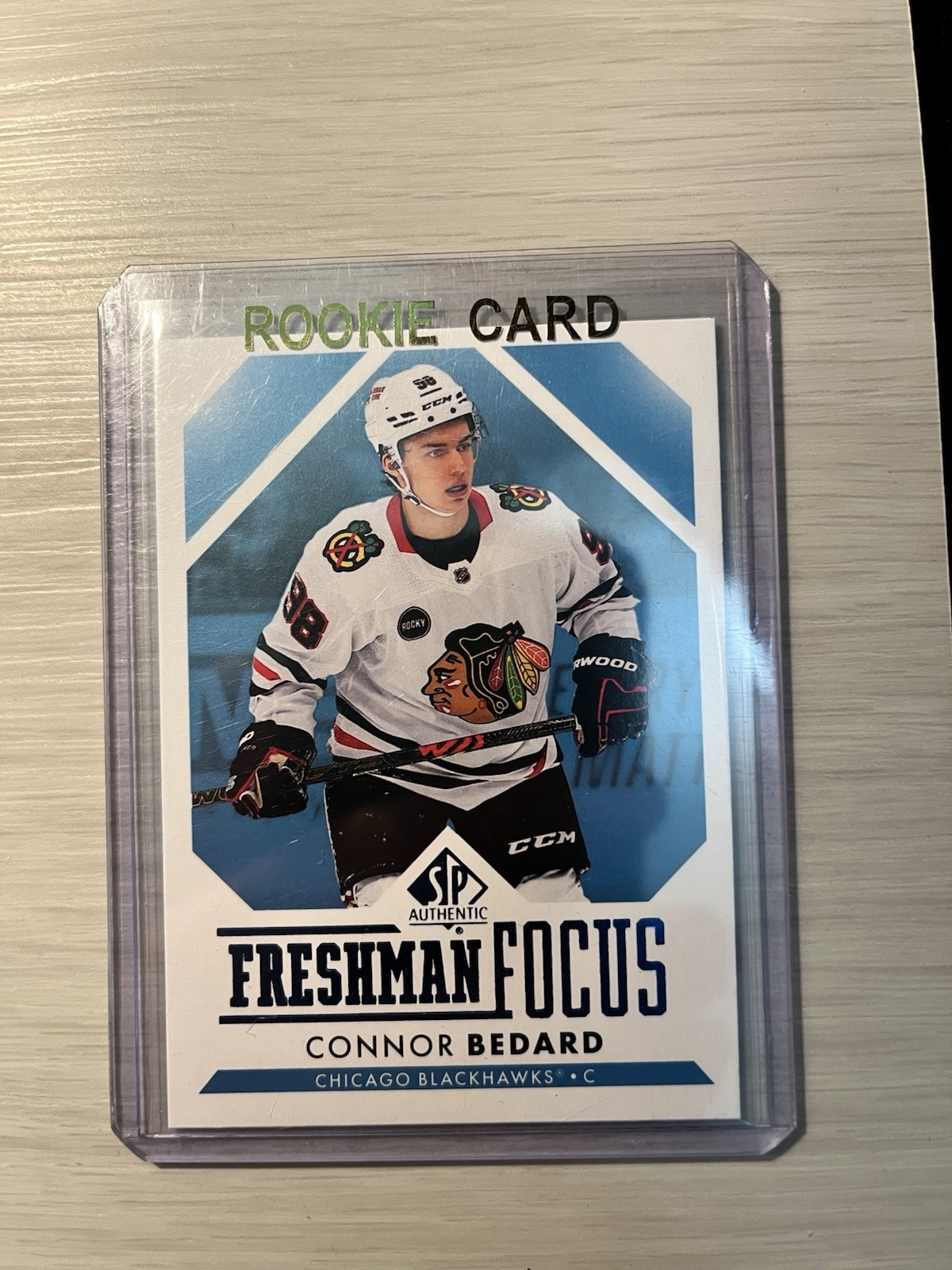2023-24 Upper Deck SP Authentic Connor Bedard Rookie Freshman Focus Blue SP