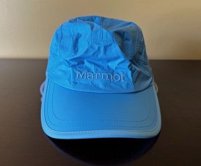 Vintage Marmot Cap, Nylon Ripstop Hiking Running Camping, Sky/Light Blue - Rare!