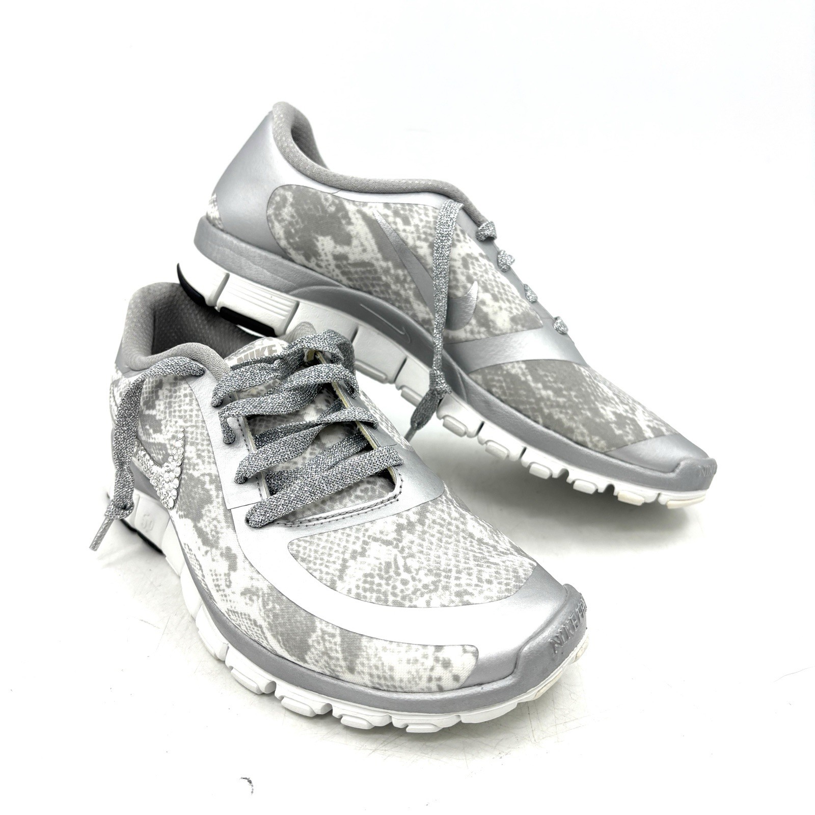 Nike Free 5.0 Silver Python Snake Print Shoe 6951… - image 1