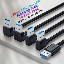 USB 3.0 A Male to A Male Right Angle Cable Lead High Speed 0.2m/0.5m/1m/2m/3m