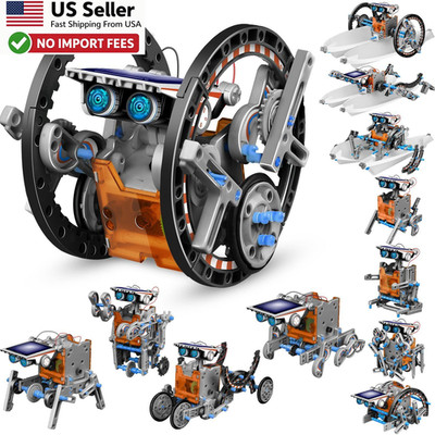 Dioju 13-in-1 Solar Robot STEM Science Kit Kids Toy Gray FROM USA