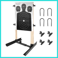 Adjustable Target Stand with H-Shape Base - All-Terrain Metal Target Holder f...