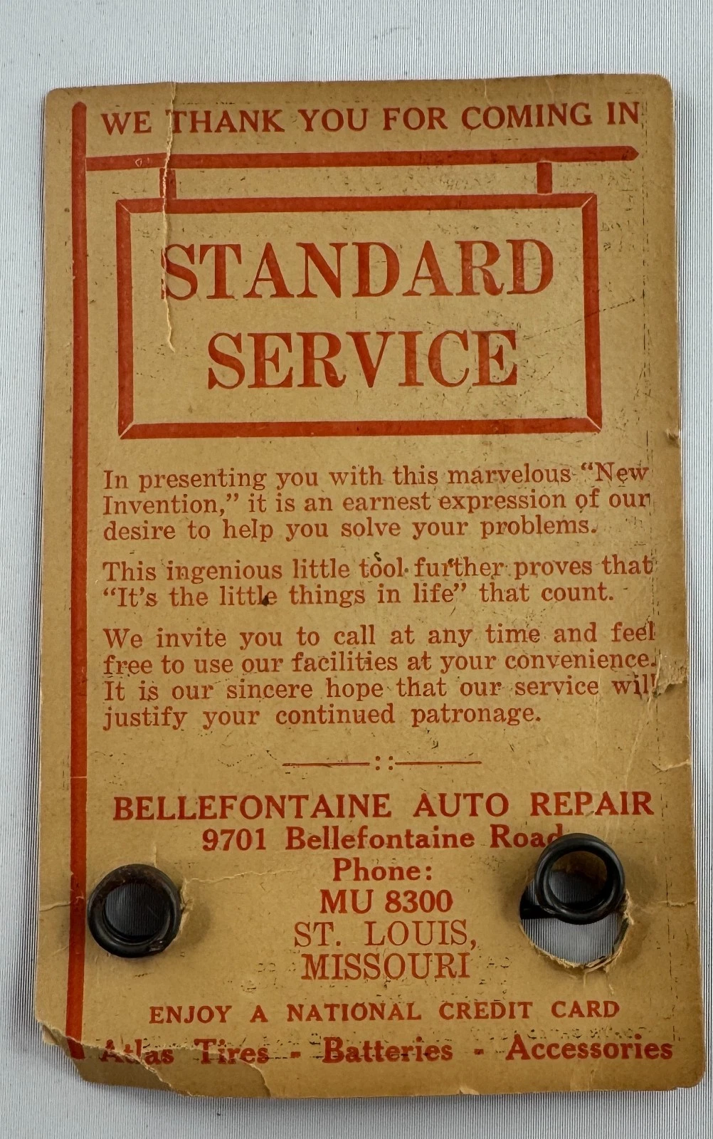 Vintage 1937 New Invention Vegetable Peeler Tool Ad Promo Bellefontaine Auto Rep