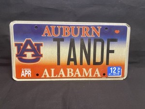 Auburn University Actual Alabama License Plate Auto Tag